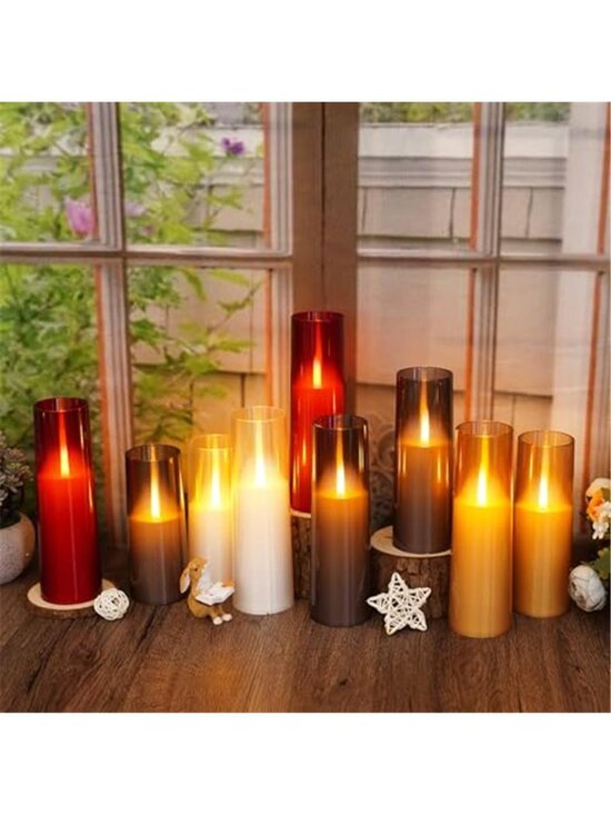Flameless LED Pillar Candles Remote Timer Flickering Battery Operated Set